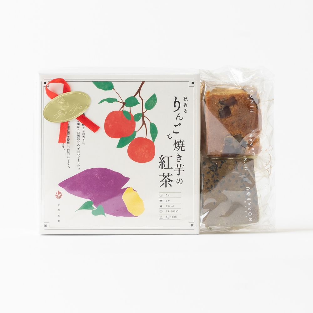 りんごと焼き芋ほうじ茶とパウンドケーキ